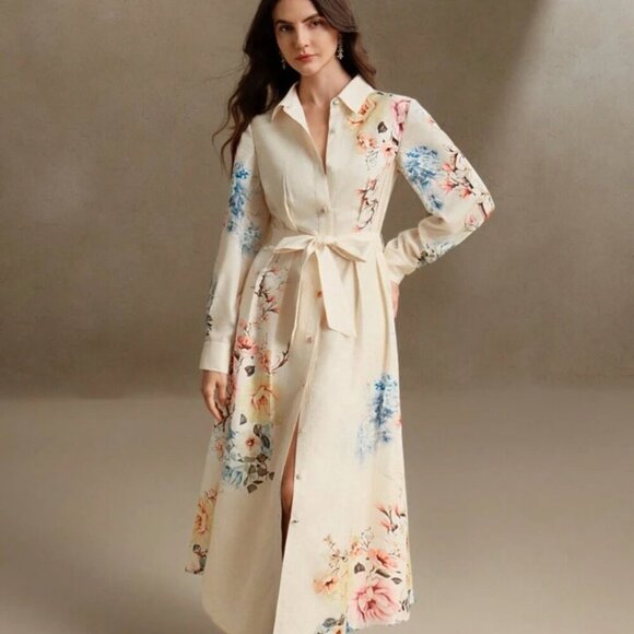 Anewsta Dresses & Skirts - Anewsta NWT SZ 12 Floral print midi dress Feminine Dressy Coquette Romantic Chic